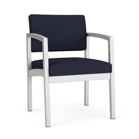 Lesro Lenox Steel Guest Chair, Navy/Midnight Seat, Navy/Midnight Back, 22.5 W 24.5 L 32 H, Fabric Seat LS1101